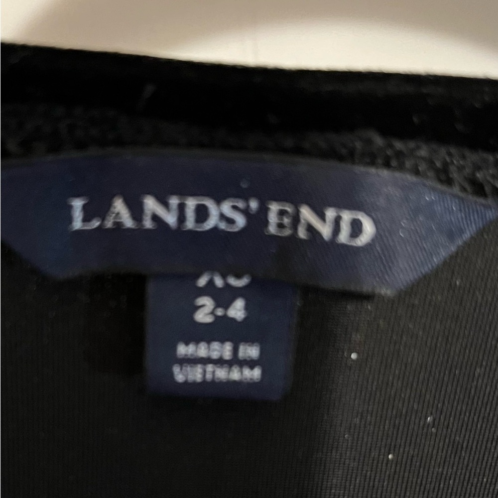 Lands’ End stretch velvet wrap top. Size XS 2-4. Luxury feel - Picture 4 of 4